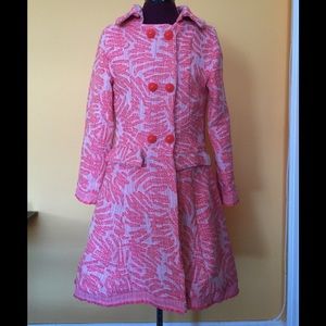 Coral Tweed princess coat